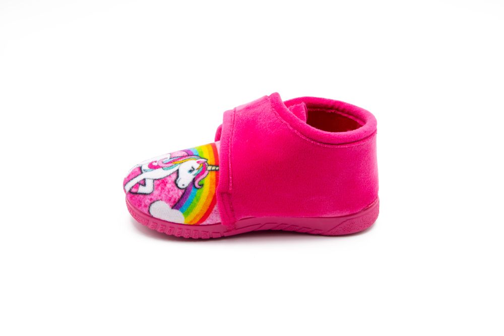 Zapatilla de niño unicornio arcoiris