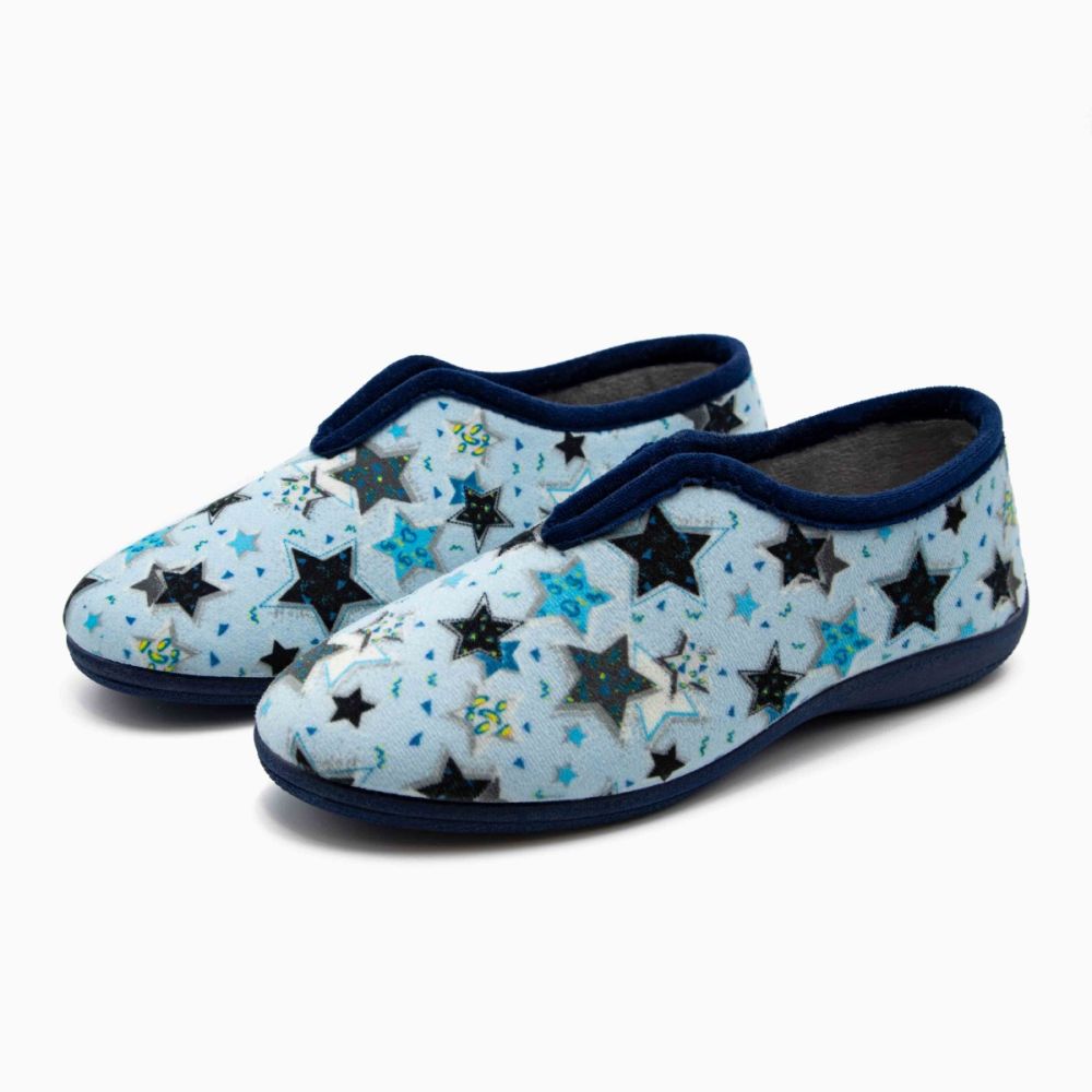 Zapatilla Inglesa Estrellas Azul