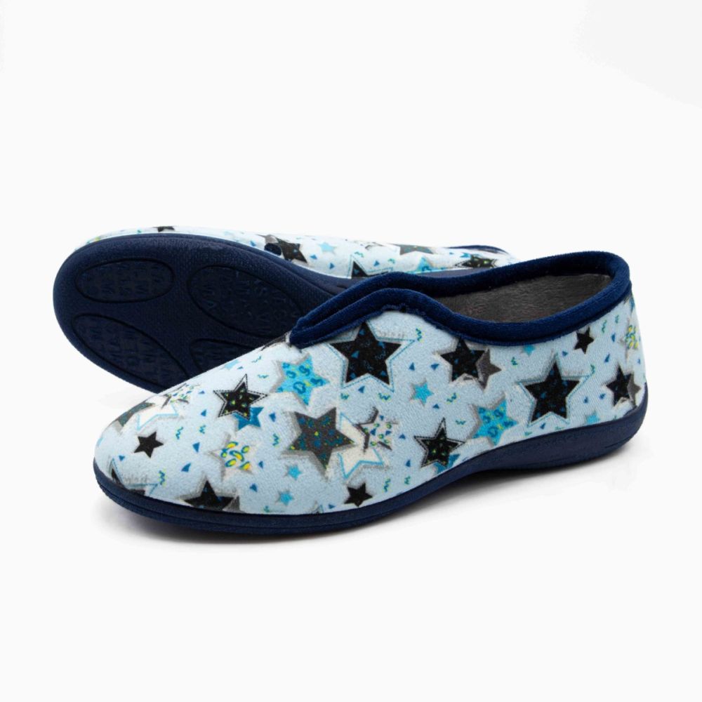 Zapatilla Inglesa Estrellas Azul